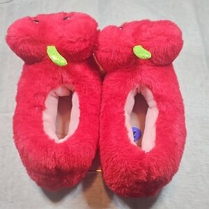 Red Plush Bear Slippers Size M/L (2-5)